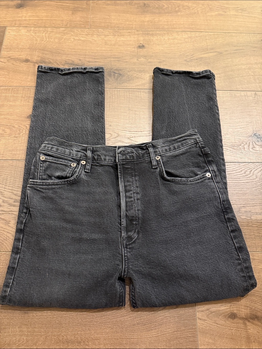 Agolde Women's Black Straight Jeans